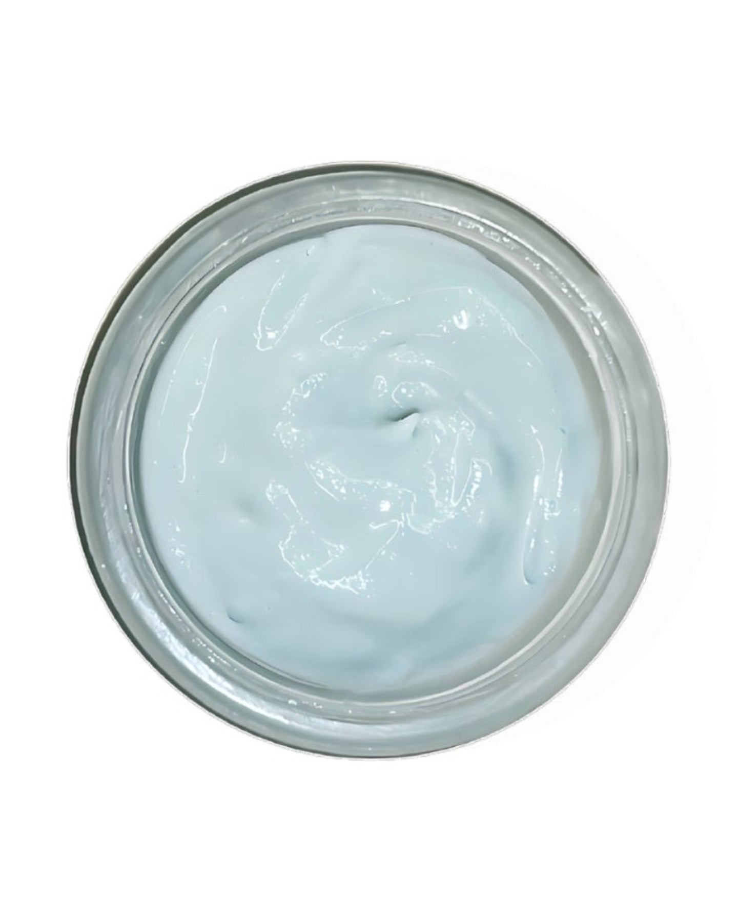 A close-up shot of the Blue Tansy Ultra Rich Moisturizer, enlarged to show texture.