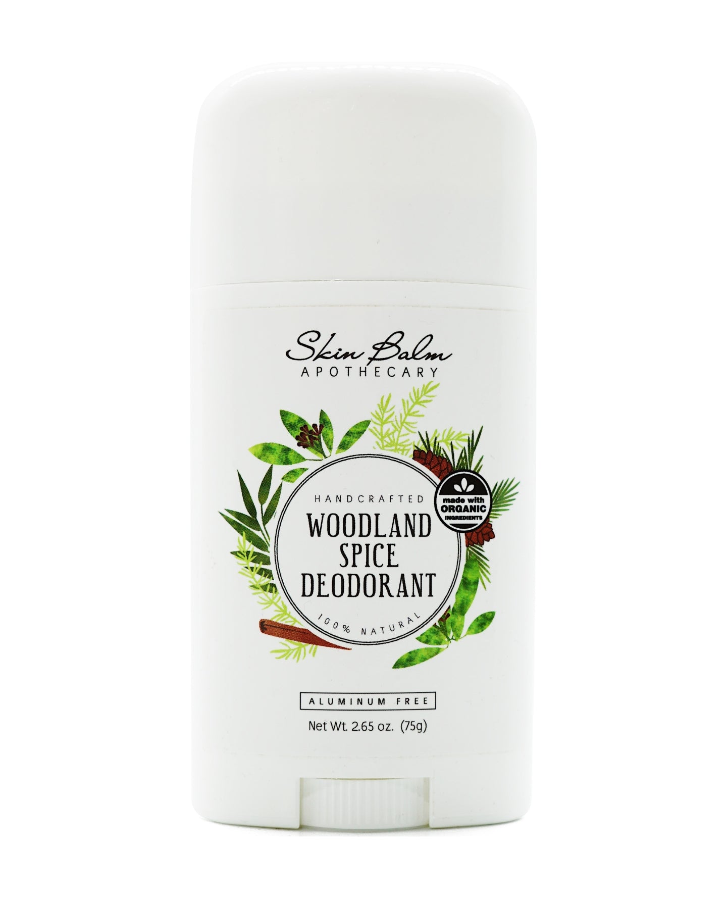 Woodland Spice Deodorant against a white background.